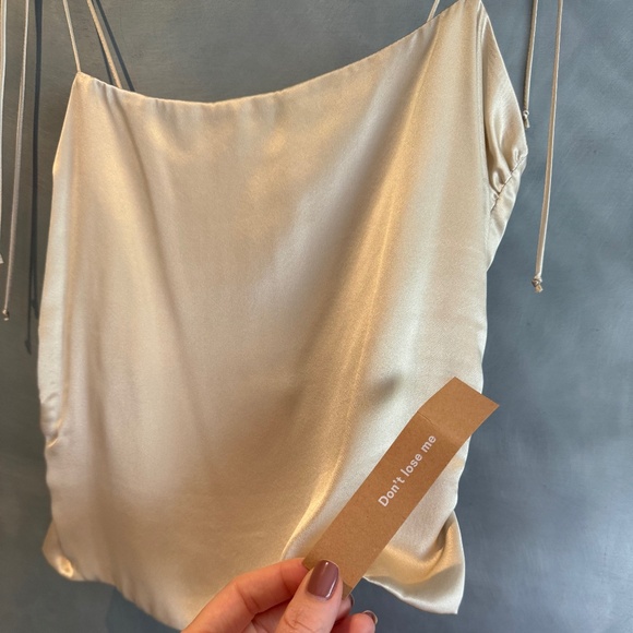 Reformation Lucrezia Silk Top Ivory - Size 4 - Picture 6 of 6